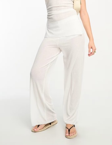 Pantaloni Pull&Bear, alb