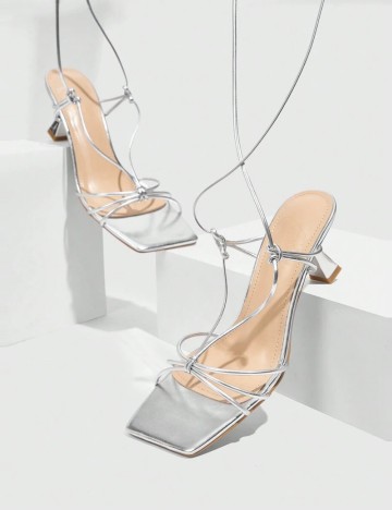 Sandale CUCCOO by SHEIN, argintiu