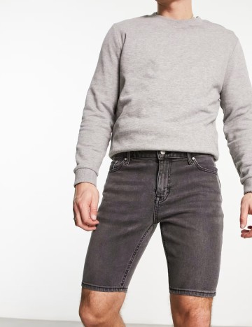 Pantaloni scurți de blugi ASOS, gri