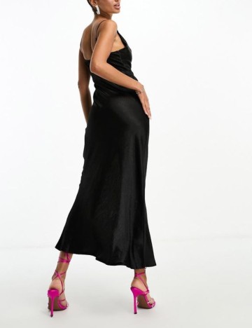 Rochie maxi Parallel Lines, negru