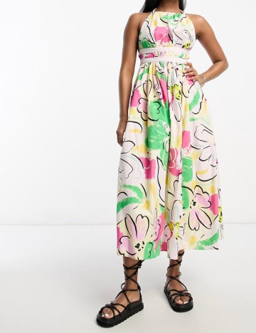 Rochie midi ASOS, mix culori