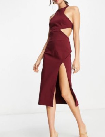 Rochie midi ASOS, vișiniu