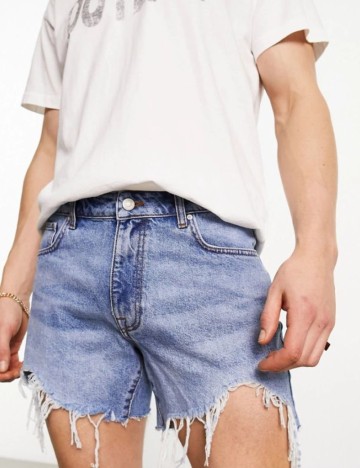 Pantaloni scurți de blugi ASOS, albastru