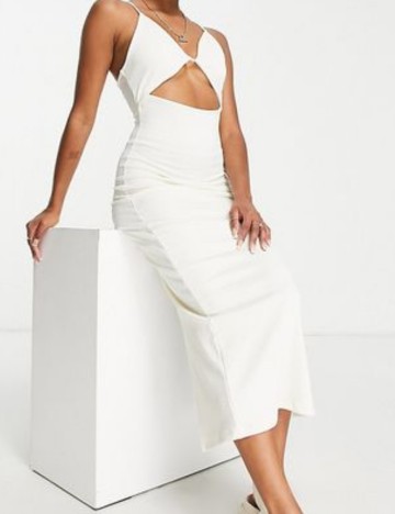 Rochie midi ASOS, crem