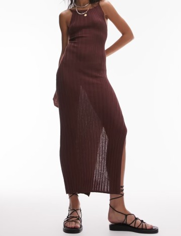 Rochie midi Topshop, maro