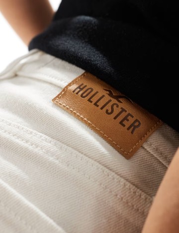 Pantaloni scurți de blugi Hollister, alb