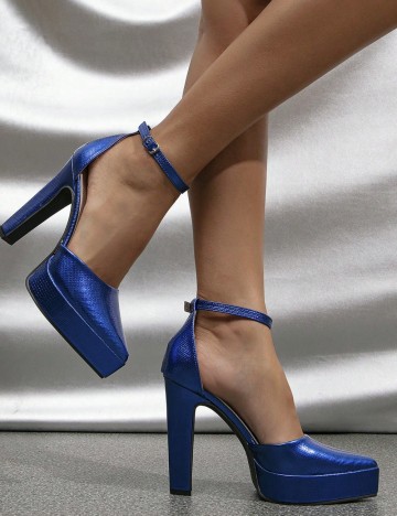 Pantofi cu toc Shein, albastru
