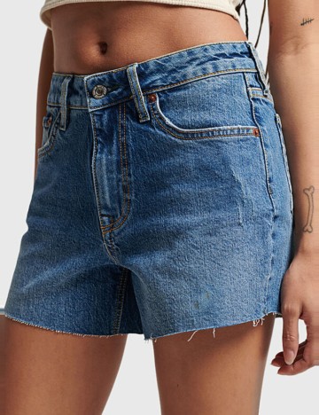 Pantaloni scurți de blugi Superdry, albastru