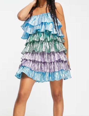Rochie mini Collective the Label Petite, mix culori