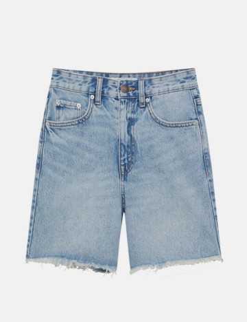 Pantaloni scurți de blugi Pull&Bear, albastru