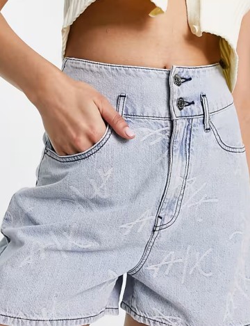 Pantaloni scurți de blugi ARMANI EXCHANGE, albastru