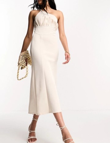 Rochie midi ASOS, bej