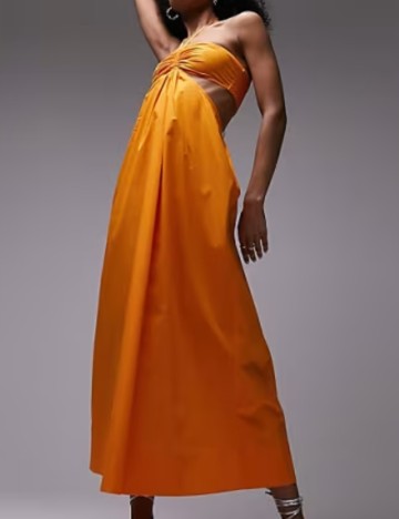 Rochie midi Topshop, portocaliu