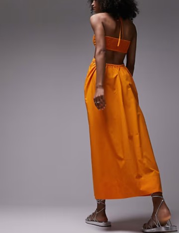 Rochie midi Topshop, portocaliu