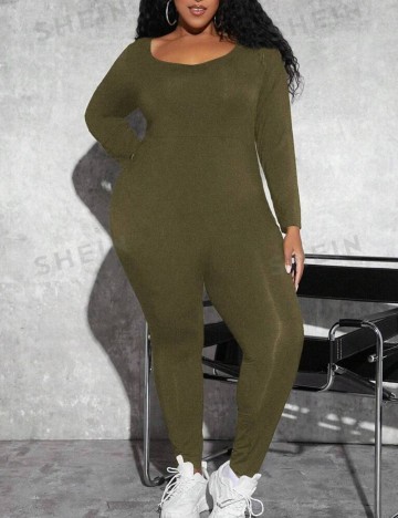 Salopetă lungă Shein Curve+, verde