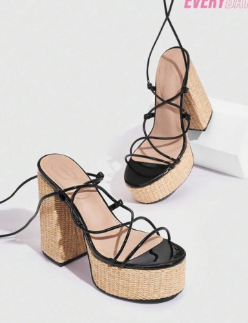 Sandale Cu Toc Shein, negru