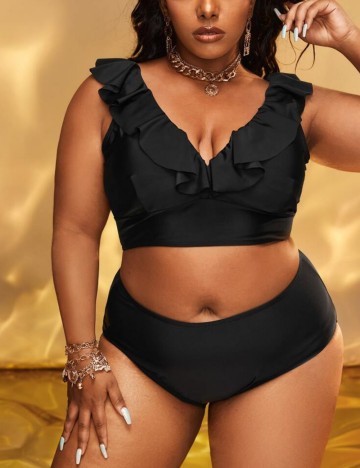 Costum de baie Shein Curve+, negru