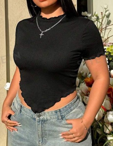 Top Shein Curve+, negru