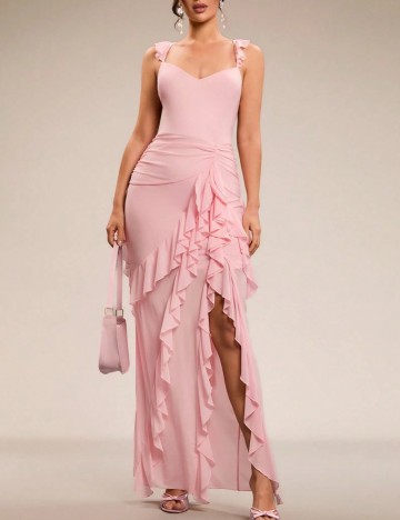 Rochie maxi Shein, roz puda
