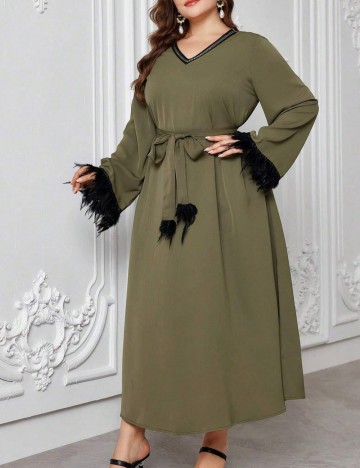Rochie maxi Shein Curve+, verde