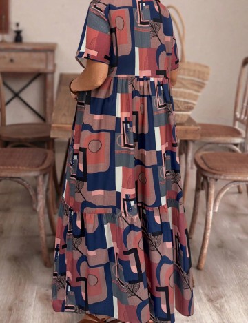 Rochie maxi Shein Curve+, mix culori