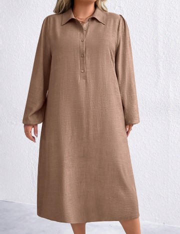 Rochie midi Shein Curve+, bej