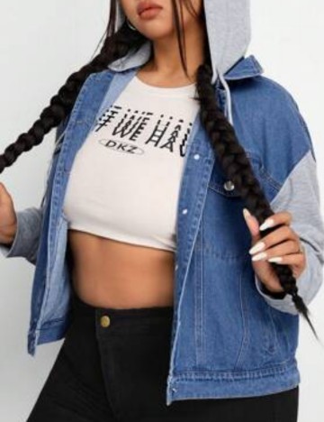 Geacă de blugi Shein Curve+, mix culori