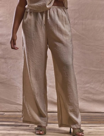 Pantaloni Shein Curve+, bej