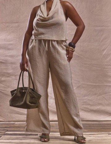 Pantaloni Shein Curve+, bej