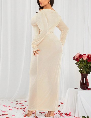 Rochie maxi Shein Curve+, crem