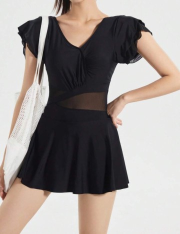 Costum de baie tip rochie Shein, negru