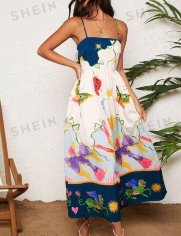 Rochie midi Shein, mix culori