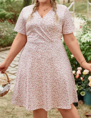 Rochie mini Shein Curve+, mix culori