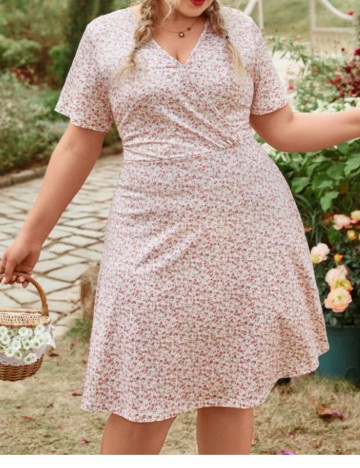 Rochie mini Shein Curve+, mix culori