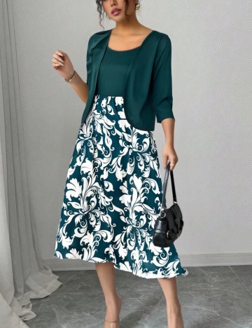 Set Rochie și Cardigan Shein, mix culori