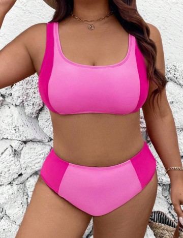 Costum de baie Shein Curve+, roz