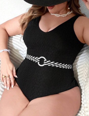 Costum de baie întreg Shein Curve+, negru