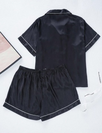 Compleu pijamale Shein Curve+, negru