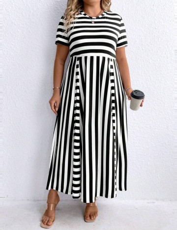 Rochie maxi Shein Curve+, mix culori