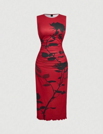 Rochie maxi Shein Curve+, roșu