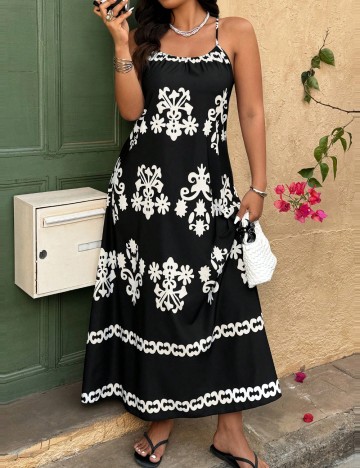 Rochie maxi Shein Curve+, negru