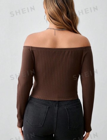 Bluză Shein Curve+, maro