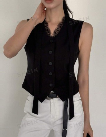 Vestă DAZY by Shein, negru