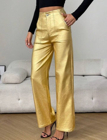 Pantaloni Shein, auriu