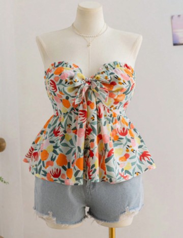 Top Shein Curve+, mix culori
