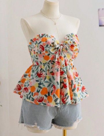 Top Shein Curve+, mix culori