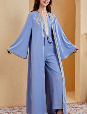 Set salopetă și cardigan Shein, albastru