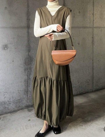 Rochie maxi Shein, kaki