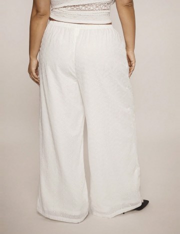 Pantaloni Shein Curve+, alb