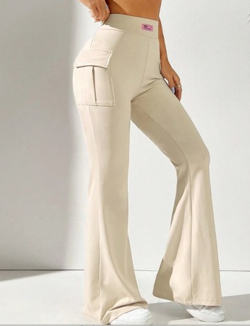 Pantaloni Shein Curve+, crem
